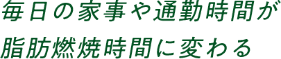 いつもの家事の時間が脂肪燃焼の時間に変わる！